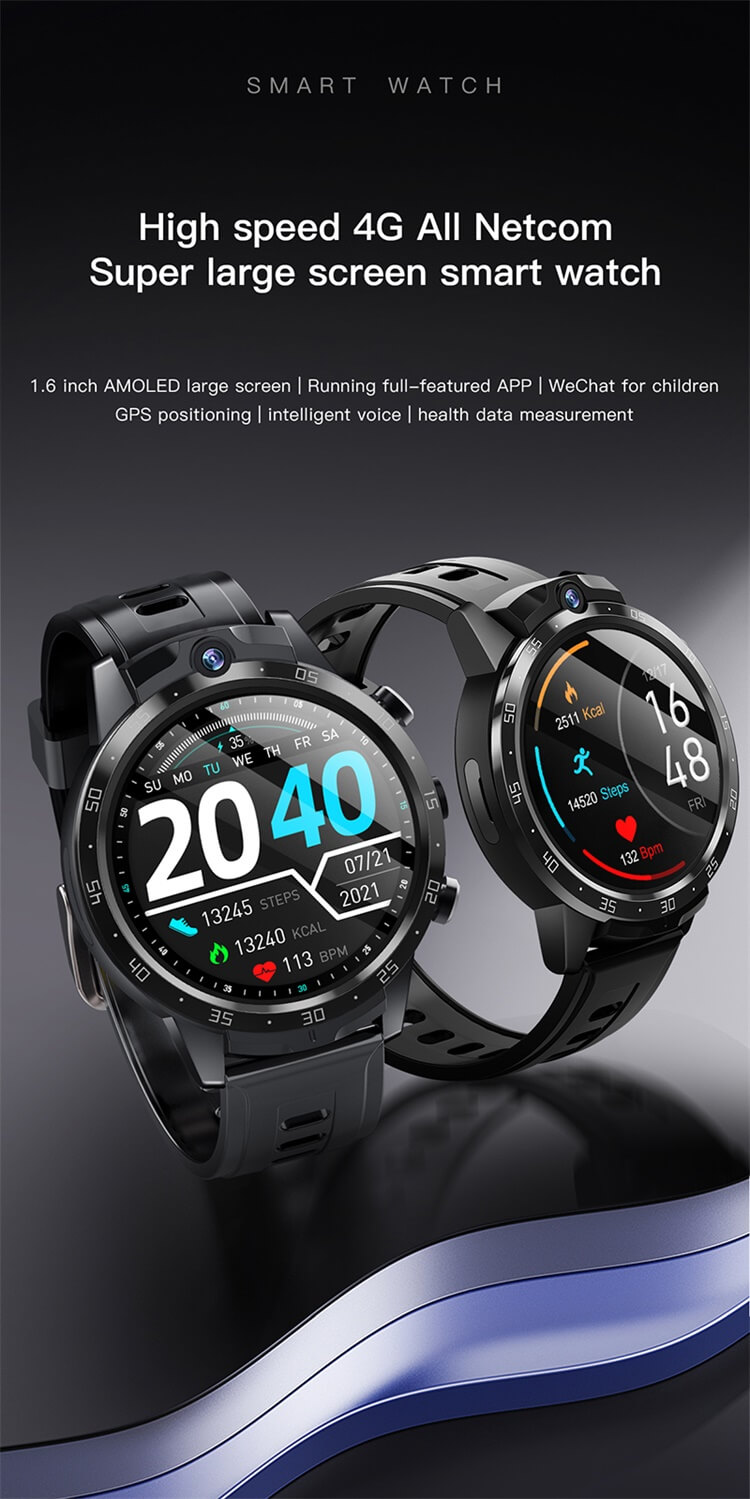 X600S 4G Carte Sim Smartwatch Écran AMOLED 1,6 pouces Contrôle d'accès NFC Pixel HD Double caméra-Shenzhen Shengye Technology Co., Ltd