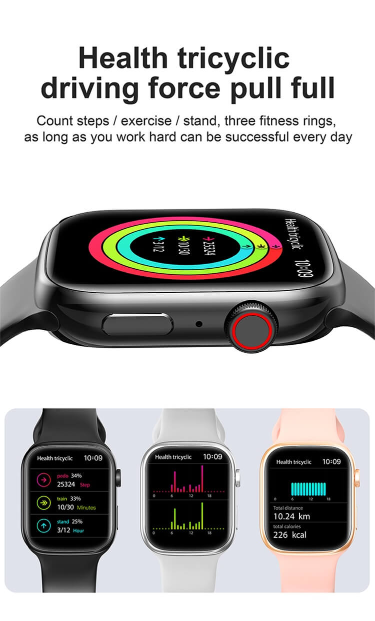 MVP-100 Smartwatch 2.3 HD Large Screen Various Of Beautiful Dials ECG Testing Three Rings Of Health-Shenzhen Shengye Technology Co.,Ltd