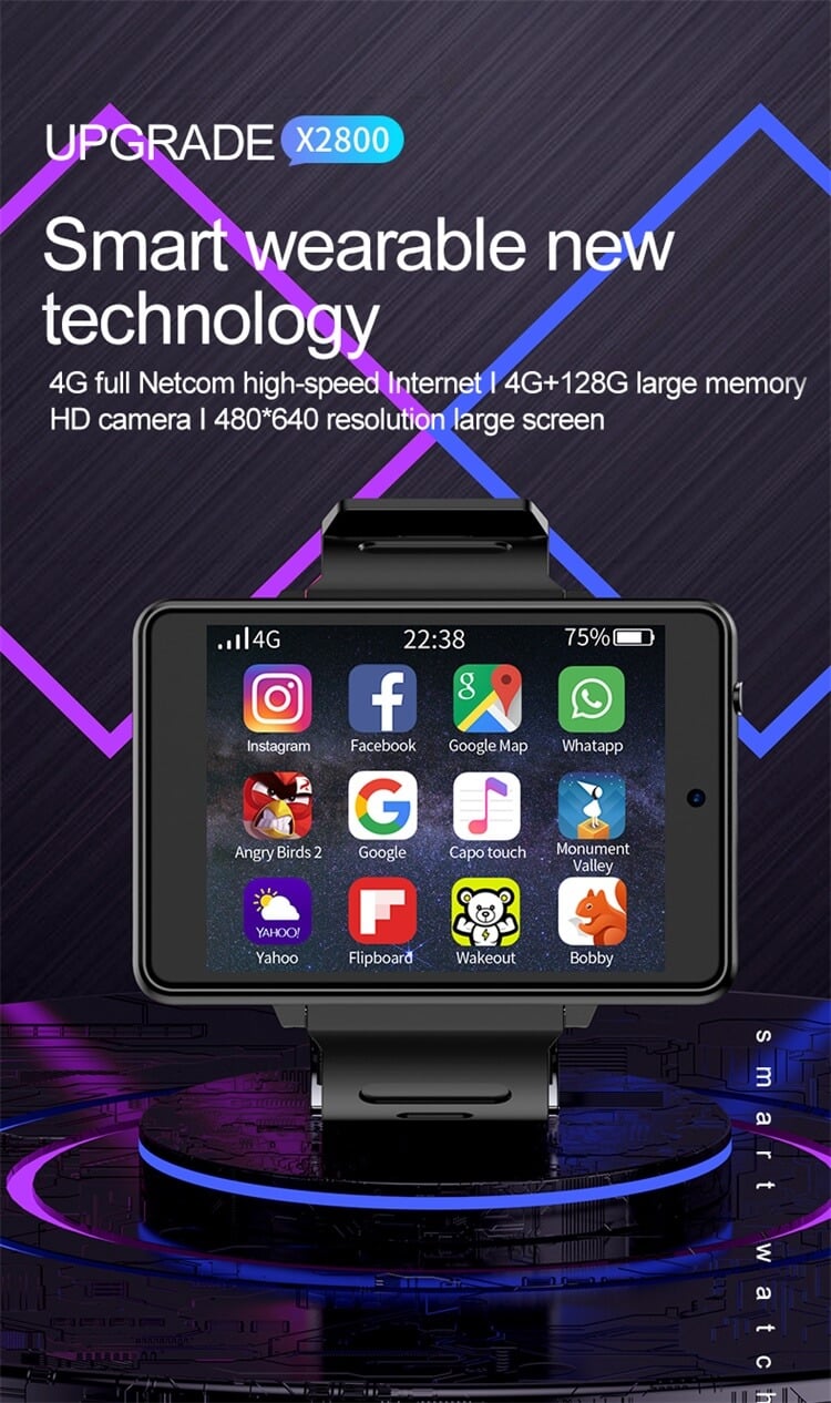 X2800 Smartwatch 4G Full Netcom High Definition Screen 4G+128G Large Memory Long Battery Life-Shenzhen Shengye Technology Co.,Ltd
