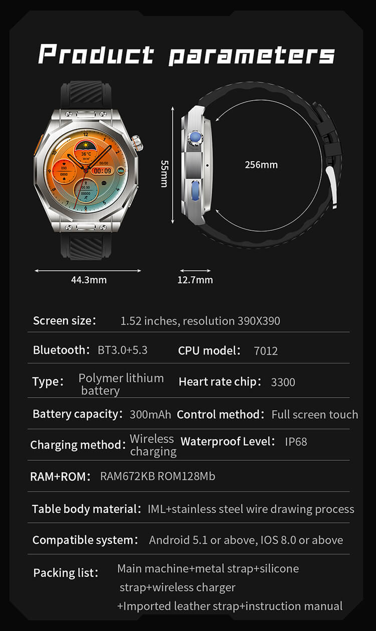 Z38 Max Jam Tangan Pintar 1,52 Inci Layar Besar Definisi Tinggi Masa Pakai Baterai Panjang Kompas Directions-Shenzhen Shengye Technology Co.,Ltd