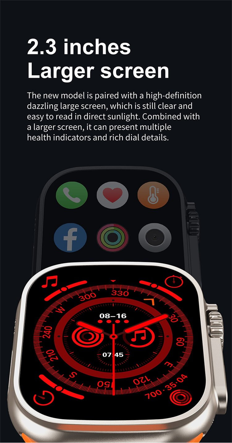 i20 Ultra Max Suit Smartwatch Colorful TPU Skin-Friendly Strap Healthy Monitoring Fast Charging-Shenzhen Shengye Technology Co.,Ltd
