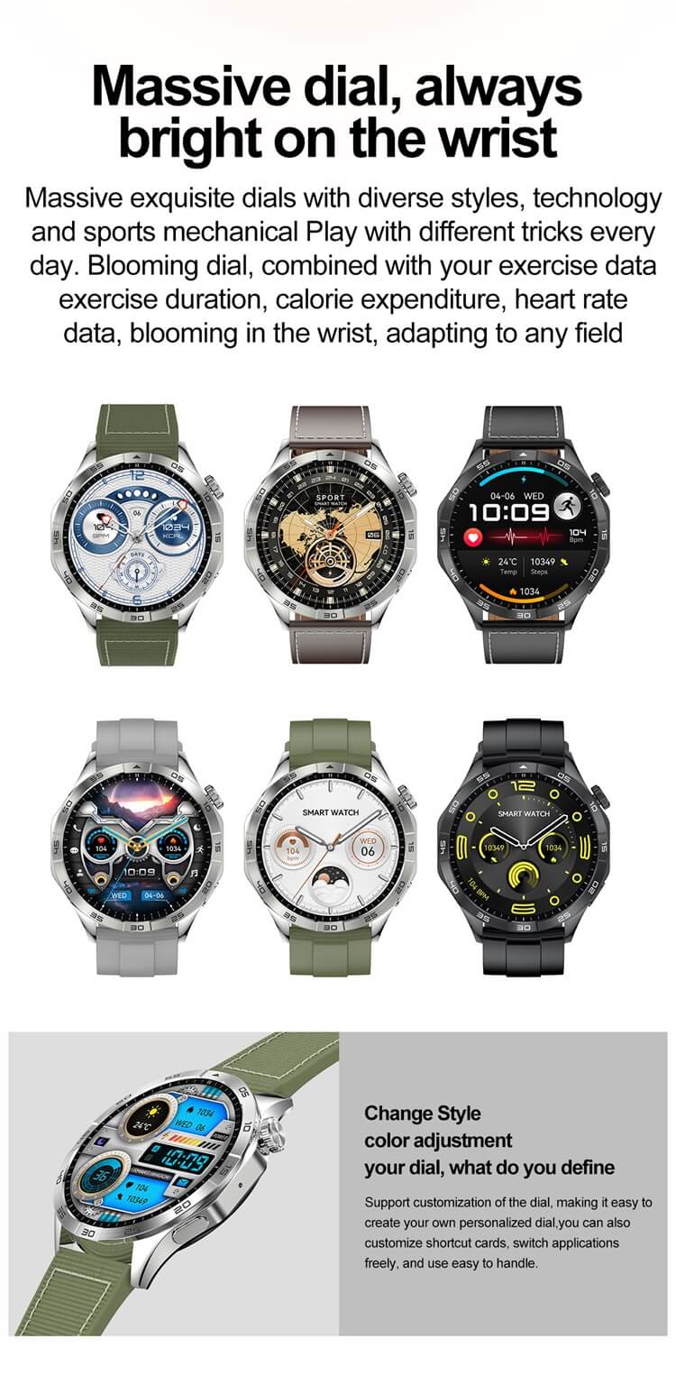 HK4 Smartwatch1.43 AMOLED Pantalla a color de alta definición Orientación deportiva profesional Batería de larga duración-Shenzhen Shengye Technology Co.,Ltd