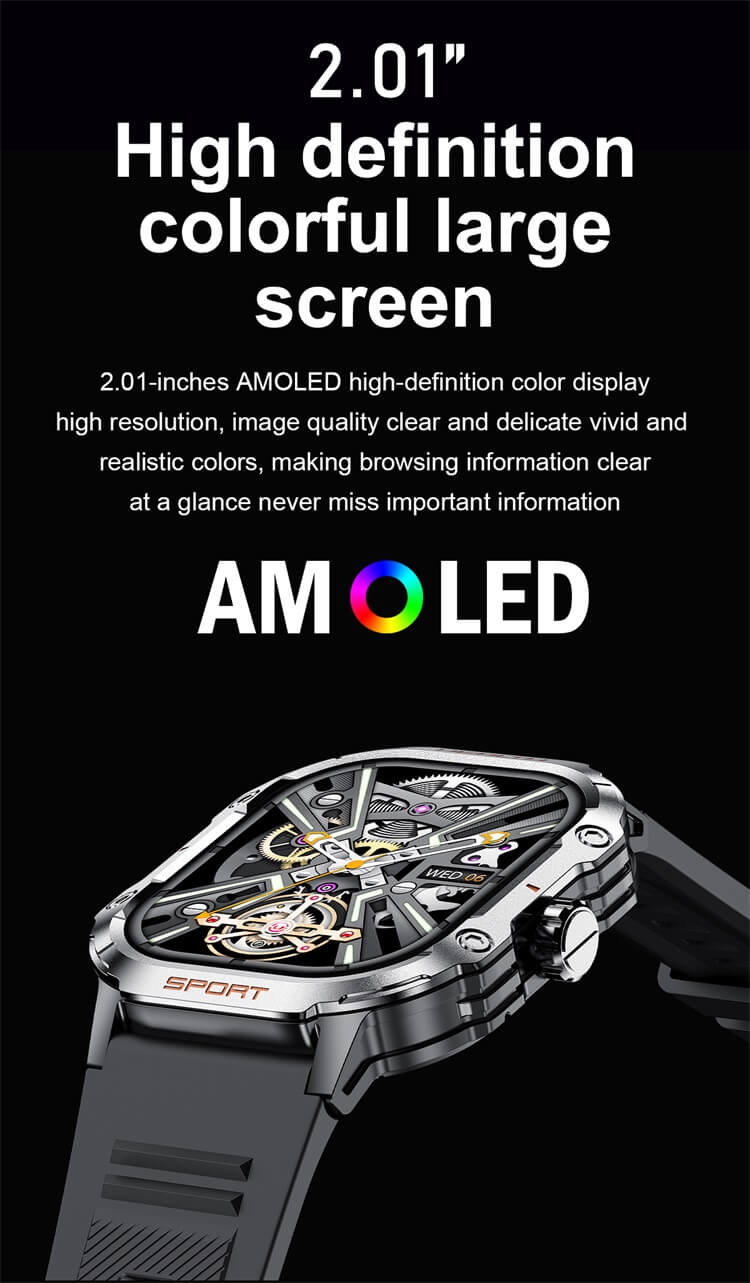 Reloj inteligente HK24 de 2,01 pulgadas AMOLED con pantalla grande para deportes al aire libre, uso súper ligero-Shenzhen Shengye Technology Co.,Ltd