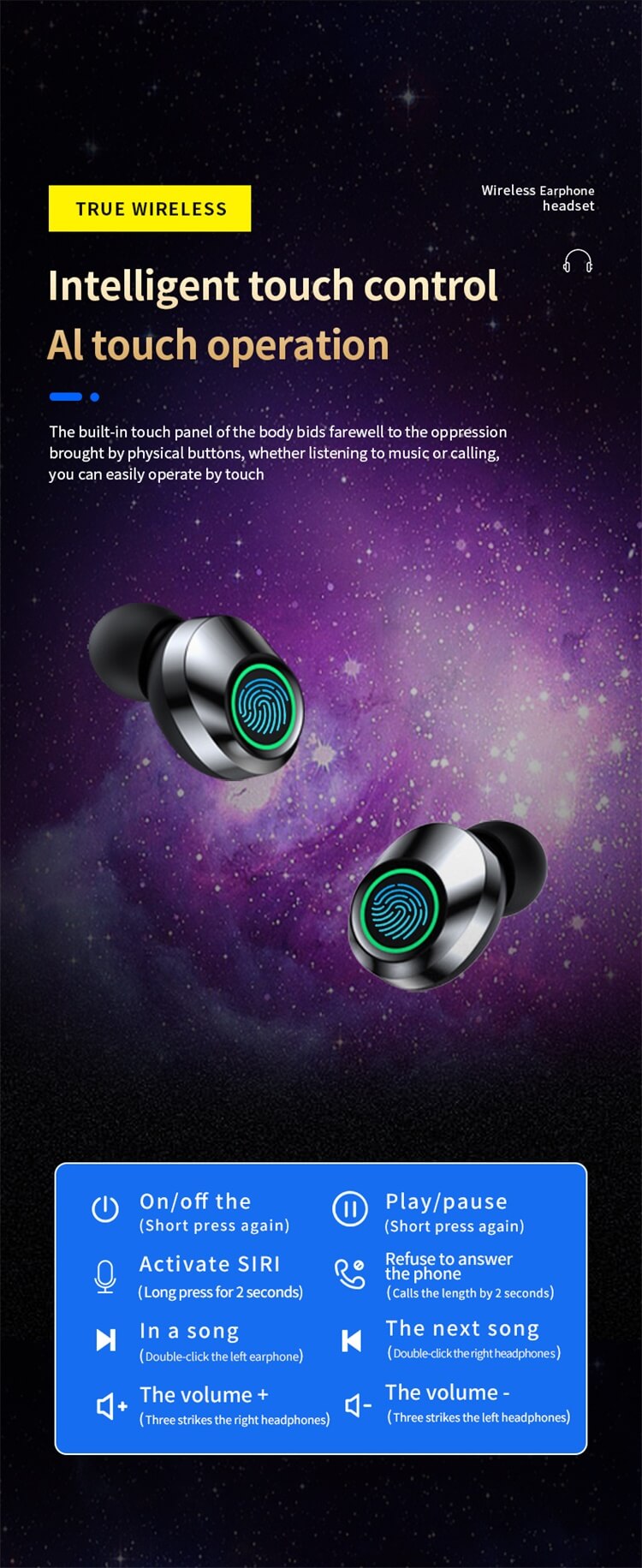 BQ50 Earbuds Super Large Charging Bay Capacity True Wireless Headphones LED Digital Design-Shenzhen Shengye Technology Co.,Ltd