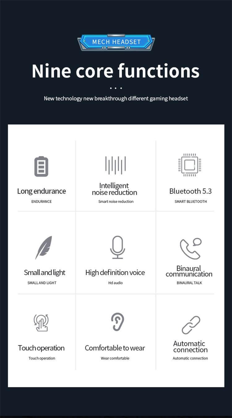 JR06 Earbuds Mechanical Bone Design E-Sports Good Equipment Lightweight Comfortable Wearing-Shenzhen Shengye Technology Co. Ltd