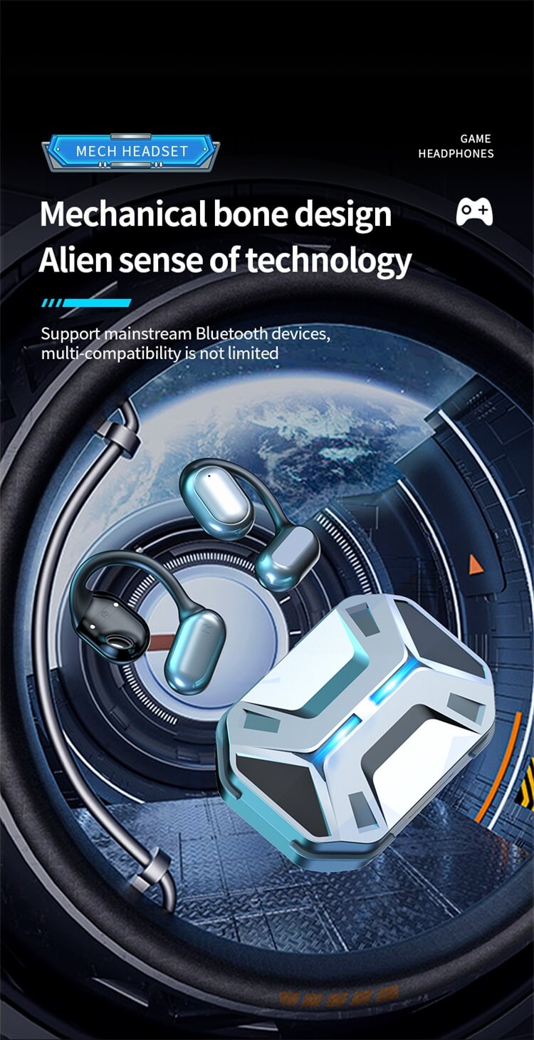 JR06 Earbuds Mechanical Bone Design E-Sports Good Equipment Lightweight Comfortable Wearing-Shenzhen Shengye Technology Co. Ltd