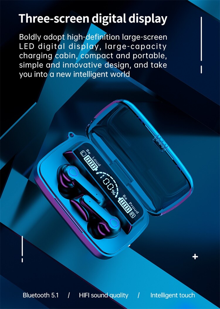 M19 Earbuds LED Digital Display Large Capacity Charging Cabin Waterproof And Sweat-proof-Shenzhen Shengye Technology Co. Ltd