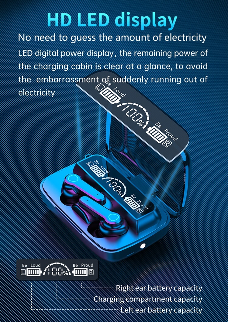M19 Earbuds LED Digital Display Large Capacity Charging Cabin Waterproof And Sweat-proof-Shenzhen Shengye Technology Co. Ltd