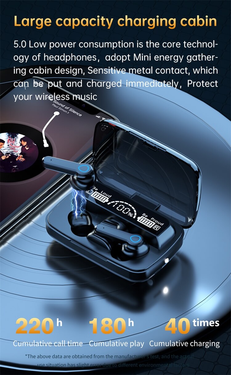 M19 Earbuds LED Digital Display Large Capacity Charging Cabin Waterproof And Sweat-proof-Shenzhen Shengye Technology Co. Ltd