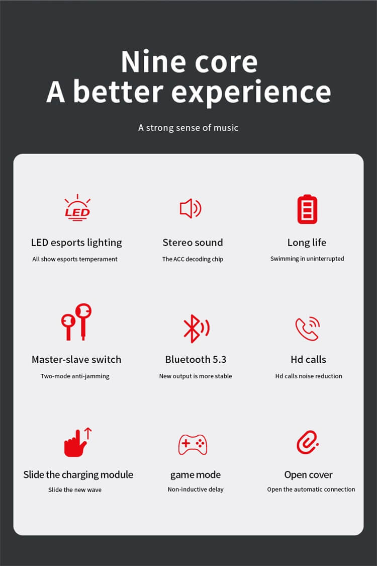 M90 Earbuds Low Latency Strong Power Reserve LED Digital Display-Shenzhen Shengye Technology Co. Ltd