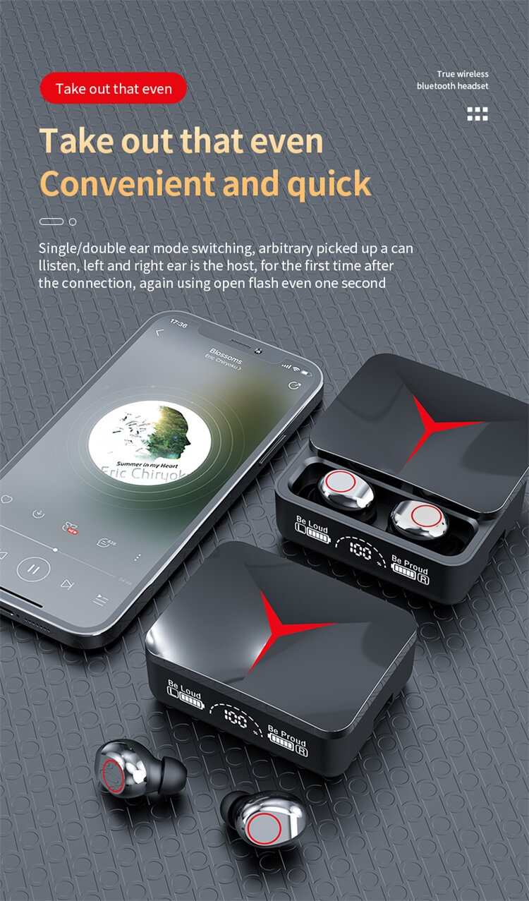 M90 Earbuds Low Latency Strong Power Reserve LED Digital Display-Shenzhen Shengye Technology Co. Ltd