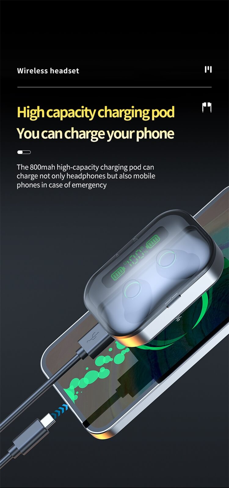 TG07 Earbuds Clear Communication LED Three-Truth Digital Display Large Capacity Charging Box-Shenzhen Shengye Technology Co. Ltd