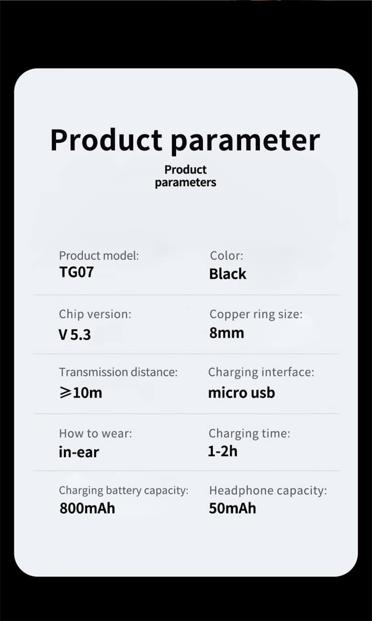 Auriculares TG07 Comunicación clara LED Pantalla digital de tres verdades Caja de carga de gran capacidad-Shenzhen Shengye Technology Co.,Ltd