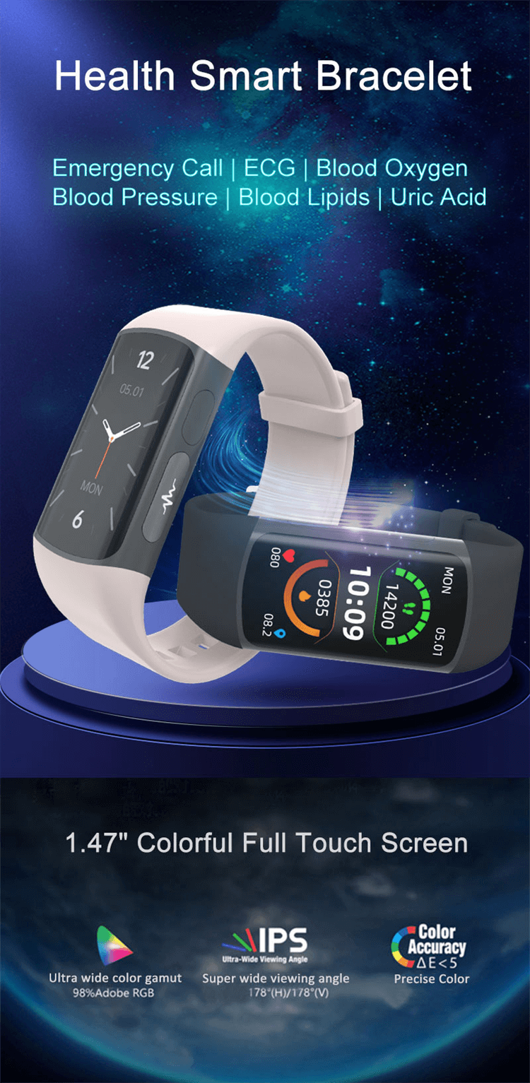 H8 Smartwatch ECG Testando Pulseira de Monitoramento Saudável Múltiplos Modos de Movimento-Shenzhen Shengye Technology Co., Ltd