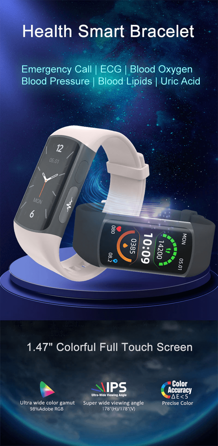 H8 Smartwatch ECG Testing Healthy Monitoring Bracelet Multiple Movement Modes-Shenzhen Shengye Technology Co.,Ltd