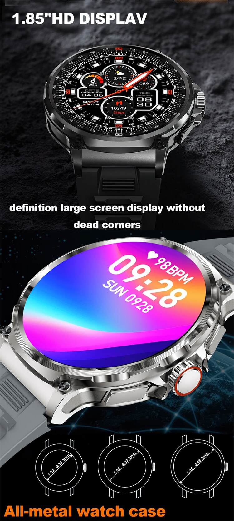 Smartwatch V69 1,85 cala, bardzo duży ekran, 710 Mah Pojemność baterii Różne style Wybór pasków-Shenzhen Shengye Technology Co., Ltd