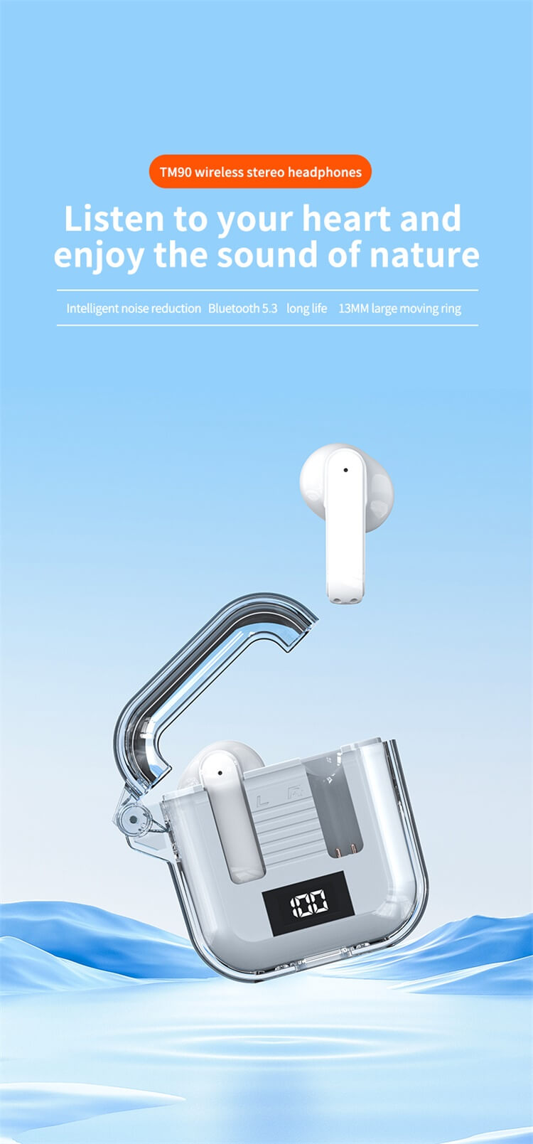 TM90 Earbuds ANC Noise Reduction 24 Hours Endurance 60ms Low Latency-Shenzhen Shengye Technology Co. Ltd
