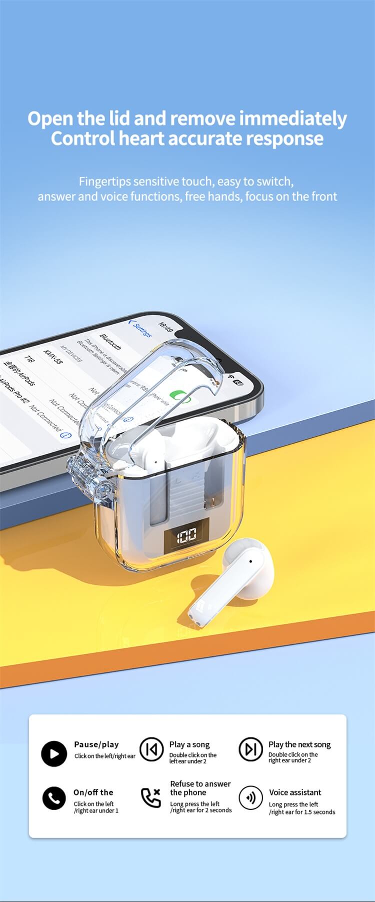 TM90 Earbuds ANC Noise Reduction 24 Hours Endurance 60ms Low Latency-Shenzhen Shengye Technology Co. Ltd
