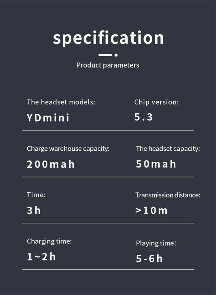 YDmini Earbuds Low Delay High Stability Lightweight Comfortable Wear-Shenzhen Shengye Technology Co. Ltd