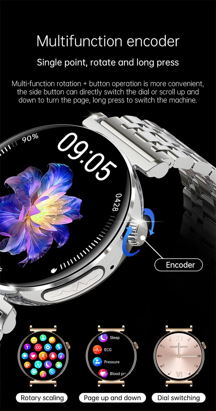 JA02 Smartwatch 1,28 Zoll AMOLED-Bildschirm EKG-Gesundheitserkennung Bluetooth-Anruf-Shenzhen Shengye Technology Co.,Ltd