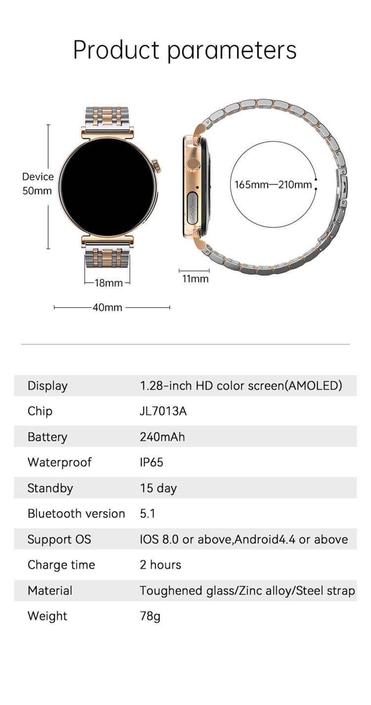 JA02 Smartwatch 1,28 Zoll AMOLED-Bildschirm EKG-Gesundheitserkennung Bluetooth-Anruf-Shenzhen Shengye Technology Co.,Ltd