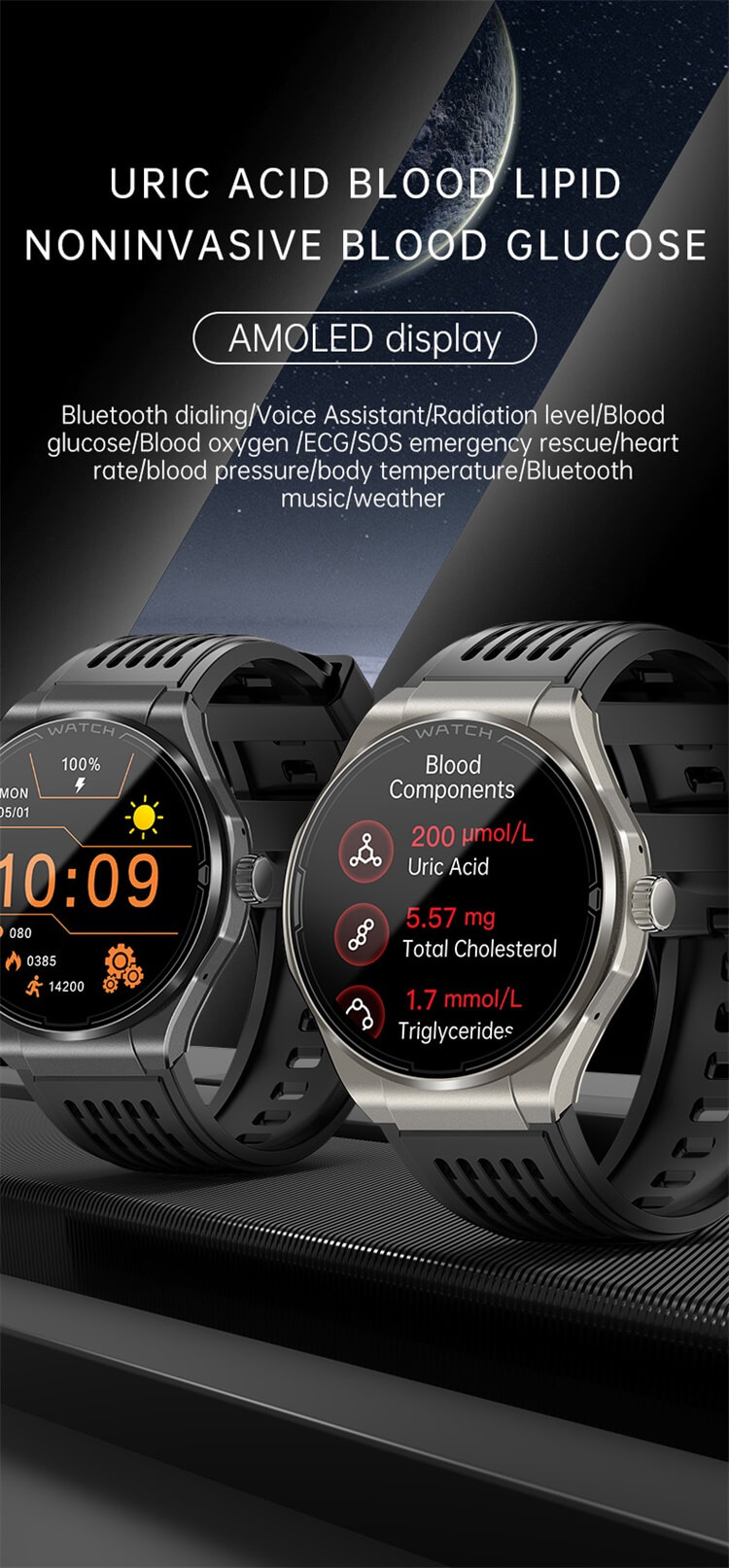 JA03 Smartwatch Bluetooth Wybieranie 1,43-calowy ekran AMOLED 24-godzinne zdrowe monitorowanie-Shenzhen Shengye Technology Co., Ltd