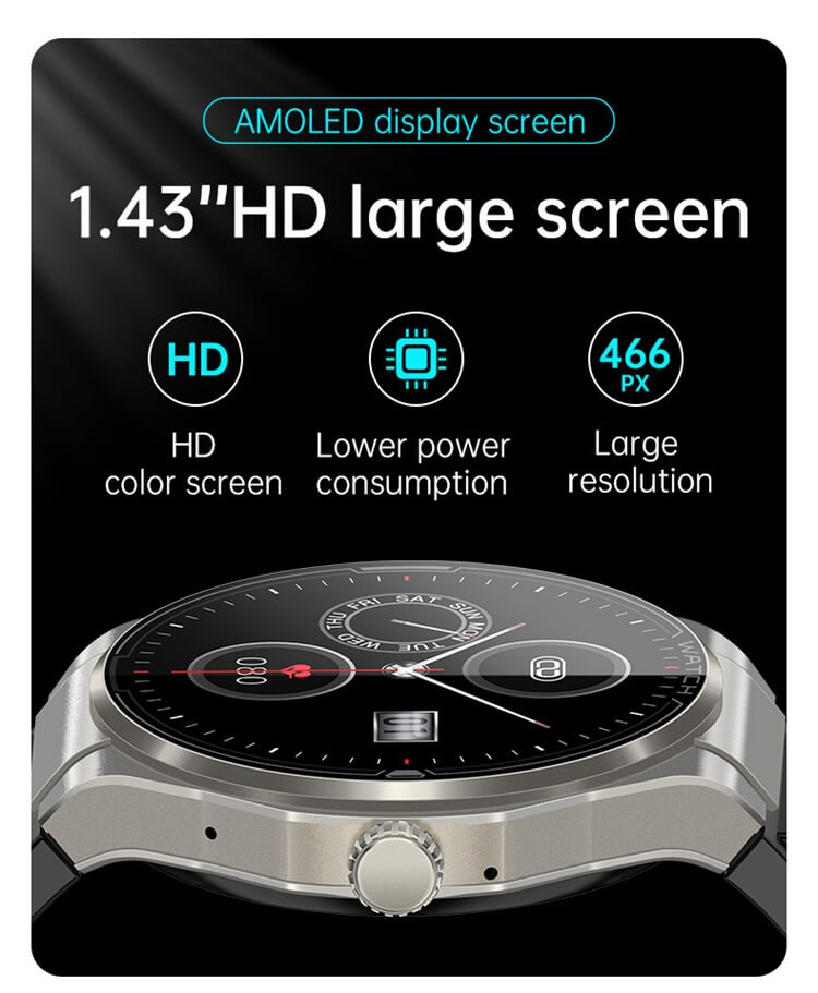 Ja03 smartwatch bluetooth discagem 1.43 Polegada tela amoled 24 horas de monitoramento saudável-shenzhen shengye technology co., ltd