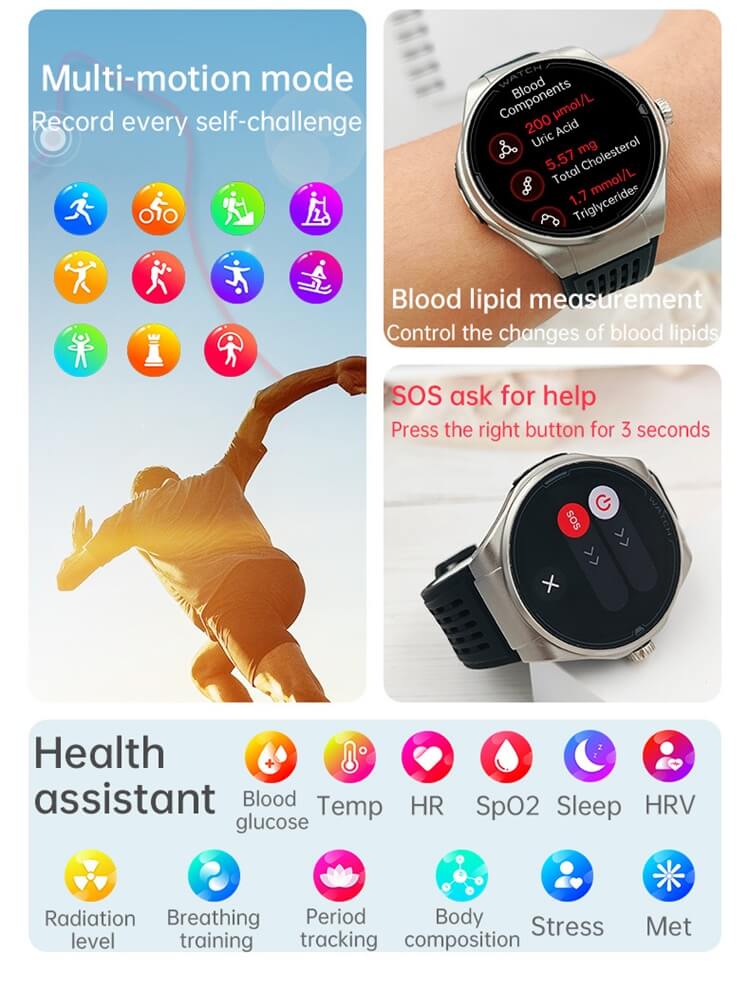 JA03 Smartwatch Bluetooth con schermo AMOLED da 1,43 pollici Monitoraggio sano 24 ore su 24-Shenzhen Shengye Technology Co., Ltd