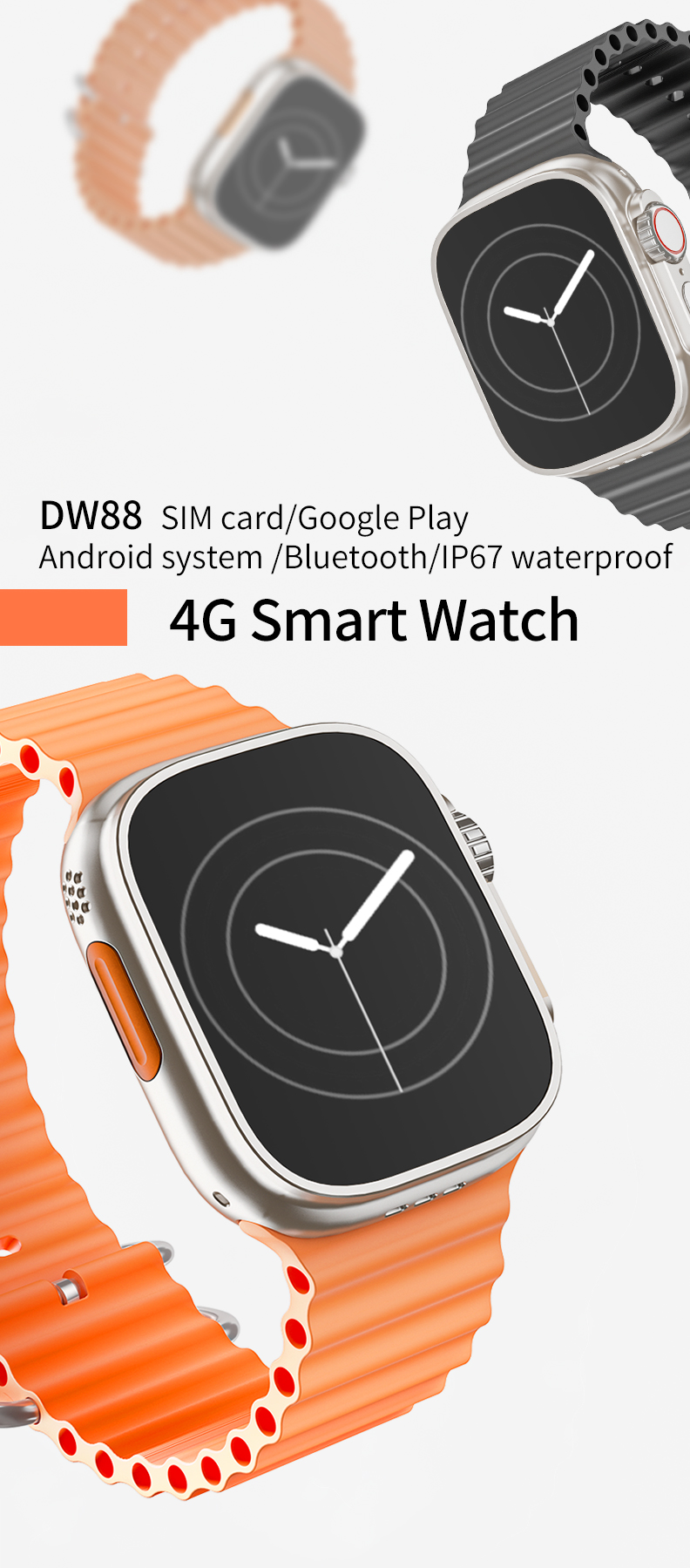 Горячие продажи 2024 года с Android-часами 4G; Какой из них мне выбрать HK ULTRA ONE, X8 4G и умные часы DW88-Shenzhen Shengye Technology Co.,Ltd