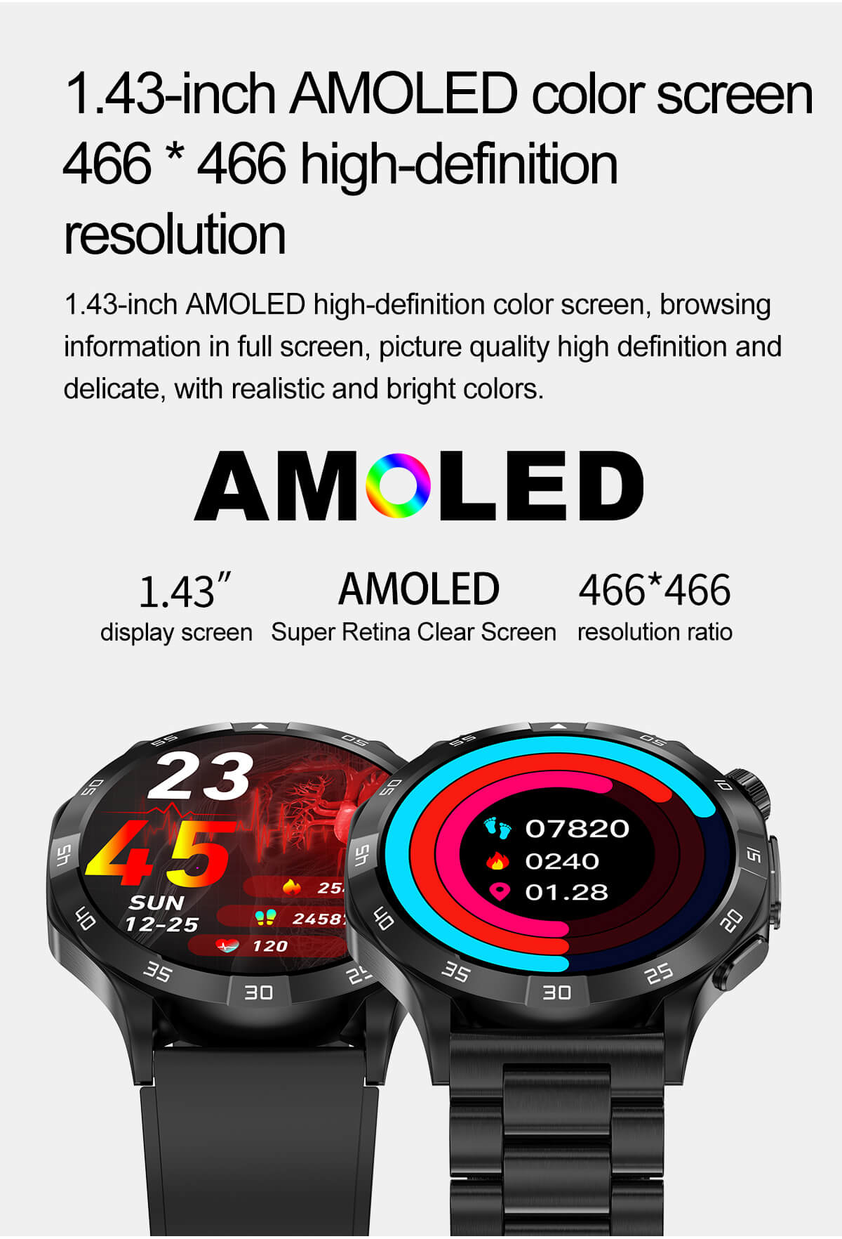 ET381 Smartwatch 1,43 Zoll AMOLED-Bildschirm EKG-Test Bluetooth-Anruf Professionelle Fitnessüberwachung-Shenzhen Shengye Technology Co.,Ltd