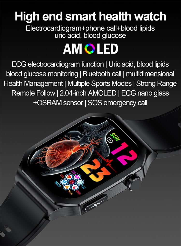 ET280 Smartwatch Eletrocardiograma Teste de Glicose no Sangue Monitoramento SOS Chamada de Emergência-Shenzhen Shengye Technology Co., Ltd