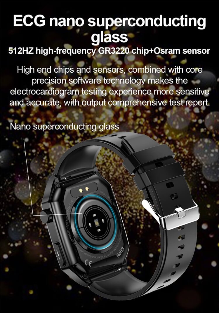 ET280 Smartwatch Badanie elektrokardiogramu Monitorowanie poziomu glukozy we krwi SOS Połączenie alarmowe-Shenzhen Shengye Technology Co.,Ltd