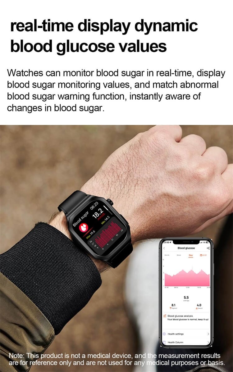 ET280 Smartwatch Badanie elektrokardiogramu Monitorowanie poziomu glukozy we krwi SOS Połączenie alarmowe-Shenzhen Shengye Technology Co.,Ltd