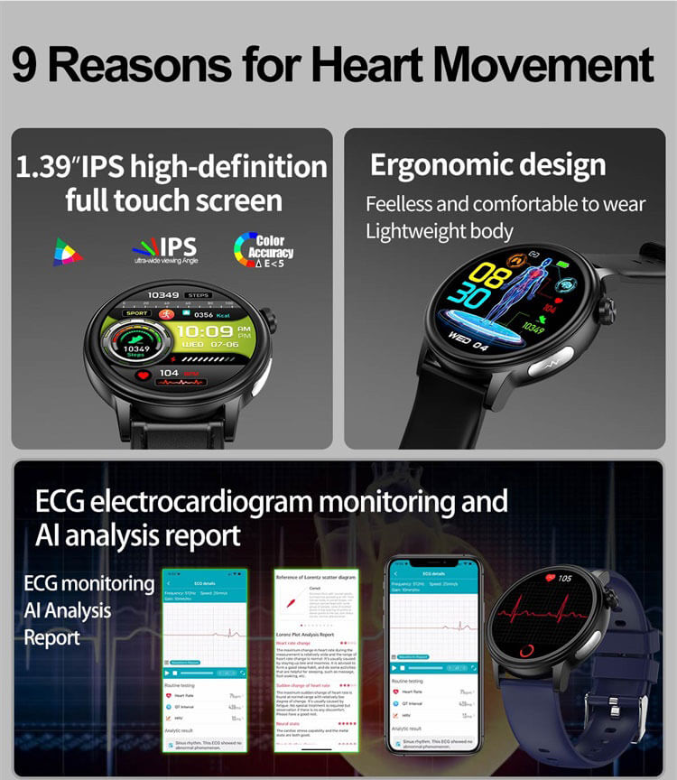 ET470 Smartwatch 1.39 pollici IPS Full Touch Screen ad alta definizione Monitoraggio elettrocardiogramma-Shenzhen Shengye Technology Co., Ltd