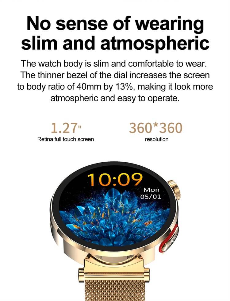 ET490 Smartwatch Montre de santé pour femmes Surveillance ECG précise Conception d'apparence ronde-Shenzhen Shengye Technology Co., Ltd