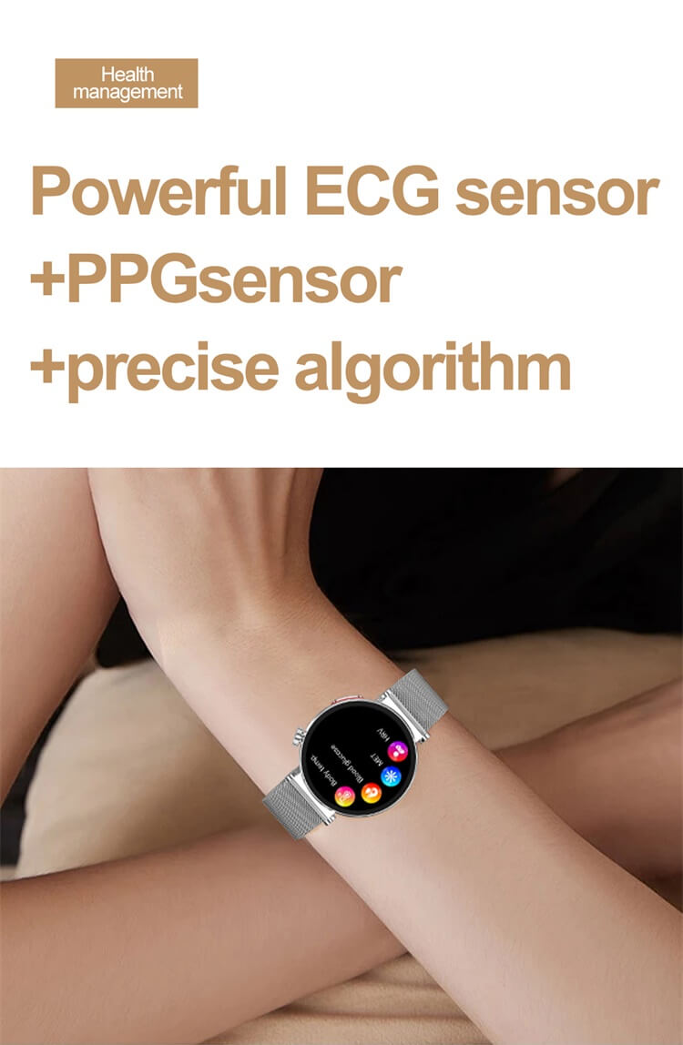 ET490 Smartwatch Montre de santé pour femmes Surveillance ECG précise Conception d'apparence ronde-Shenzhen Shengye Technology Co., Ltd