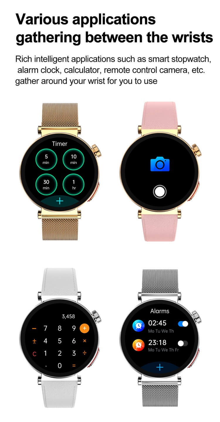 ET490 Smartwatch Montre de santé pour femmes Surveillance ECG précise Conception d'apparence ronde-Shenzhen Shengye Technology Co., Ltd