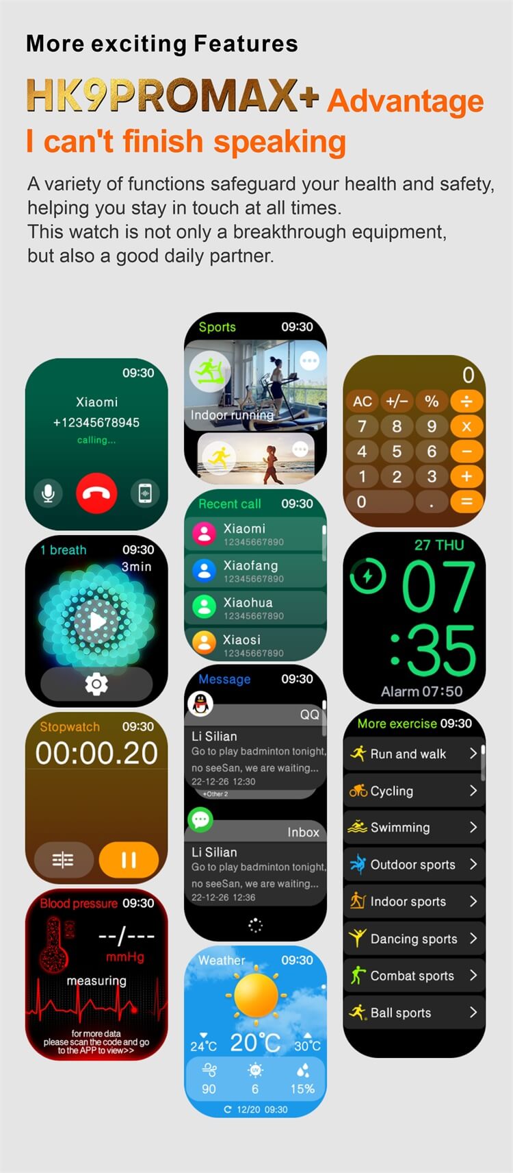 HK9 PRO MAX+Smartwatch 2.02 Inches AMOLED Screen 3D Visual Action Professional Sports Guidance-Shenzhen Shengye Technology Co. Ltd