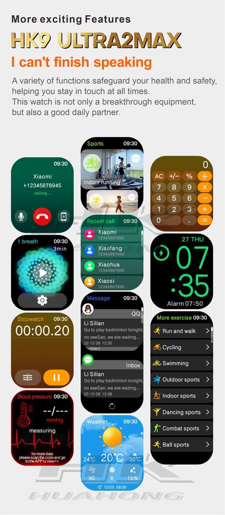 HK9 Ultra2 Max Smartwatch 2.02 Inches Large AMOLED Screen New Lingdong Island Bluetooth Call-Shenzhen Shengye Technology Co. Ltd