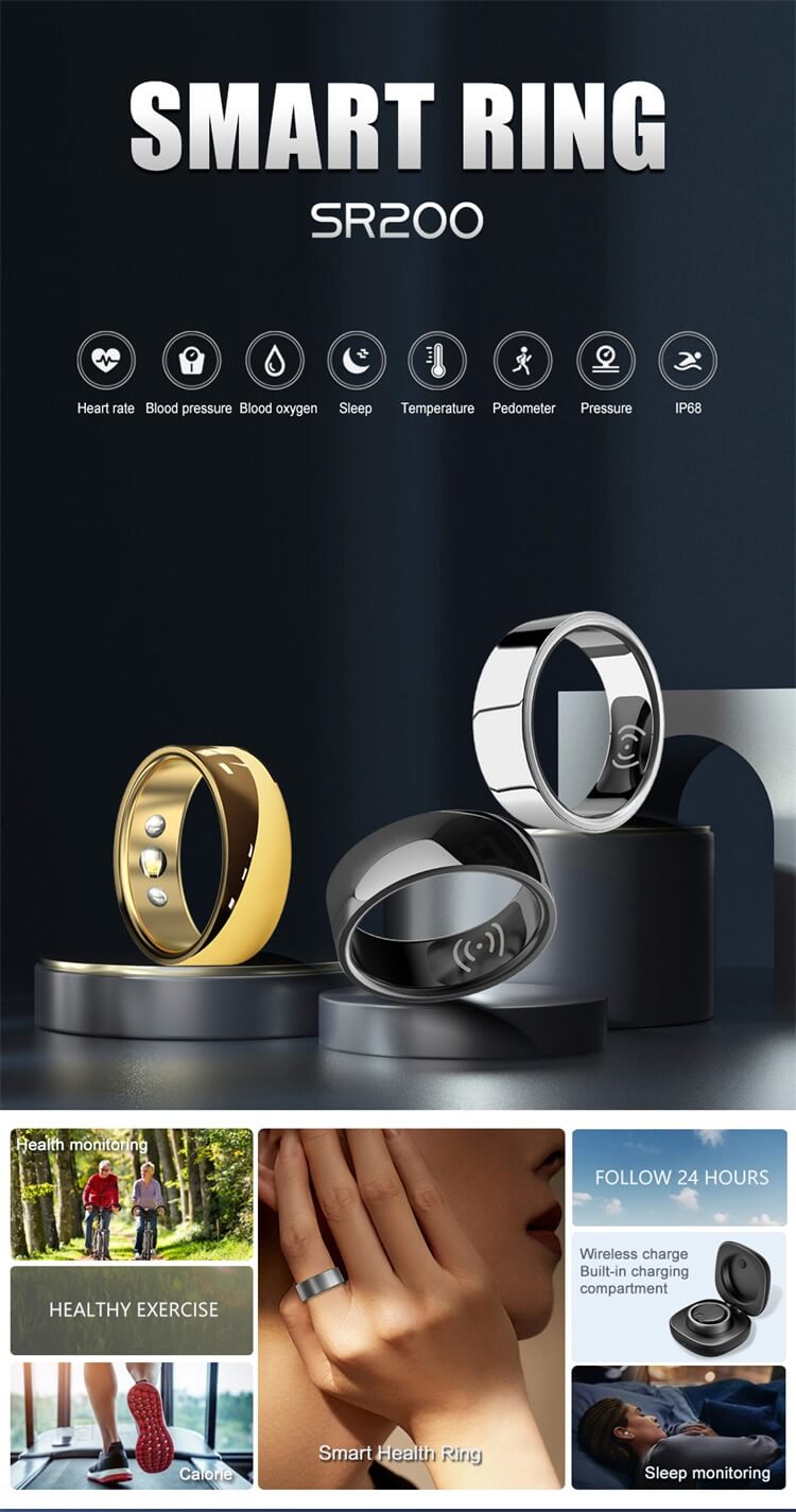 SR200 Smart Ring IP68 Impermeabile Monitoraggio sano Vari colori di moda Selezione-Shenzhen Shengye Technology Co., Ltd