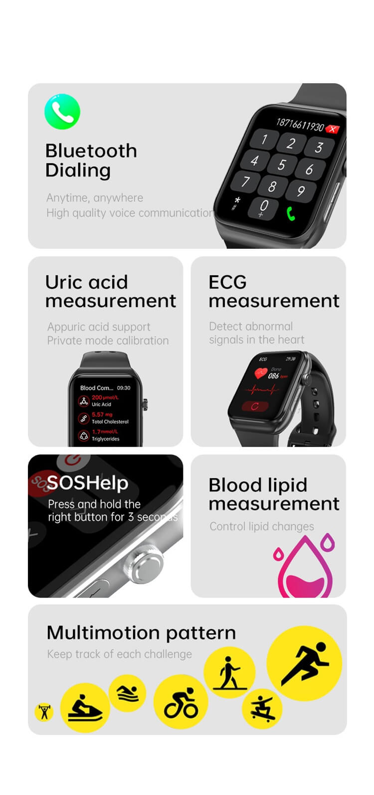 VE30 Smartwatch Blutfettüberwachung Mehrere Sportmodi Lange Akkulaufzeit-Shenzhen Shengye Technology Co.,Ltd
