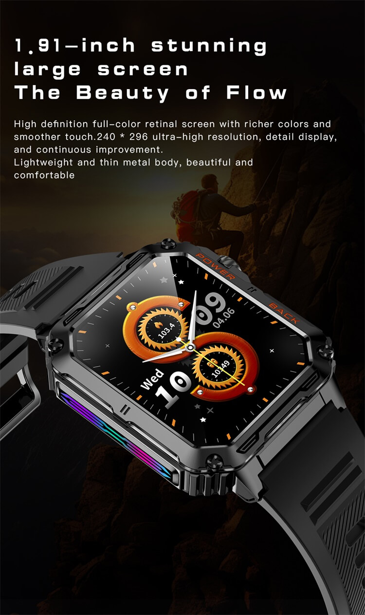 VD38 Smartwatch Zegarek do rekreacji na świeżym powietrzu Dynamiczny efekt świetlny LED Wsparcie Wodoodporność-Shenzhen Shengye Technology Co., Ltd