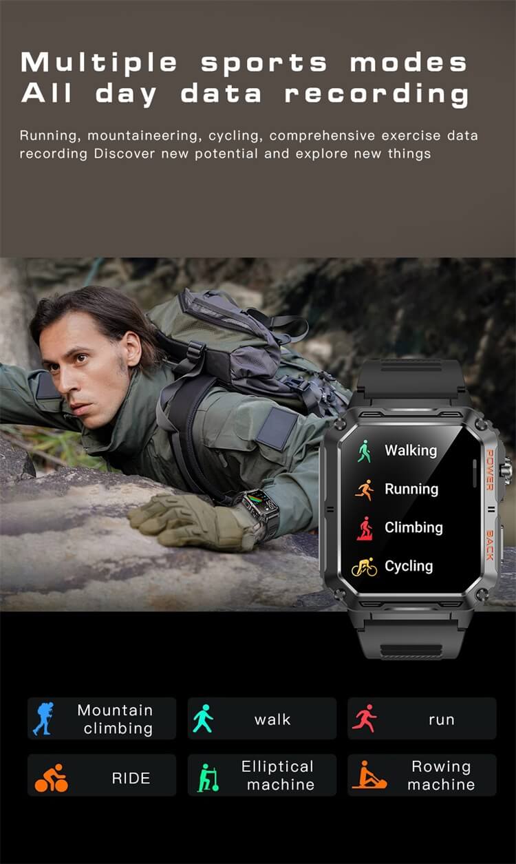 VD38 Smartwatch Açık Hava Rekreasyon Saati Dinamik LED Işık Efekti Desteği Su Geçirmez-Shenzhen Shengye Technology Co.,Ltd