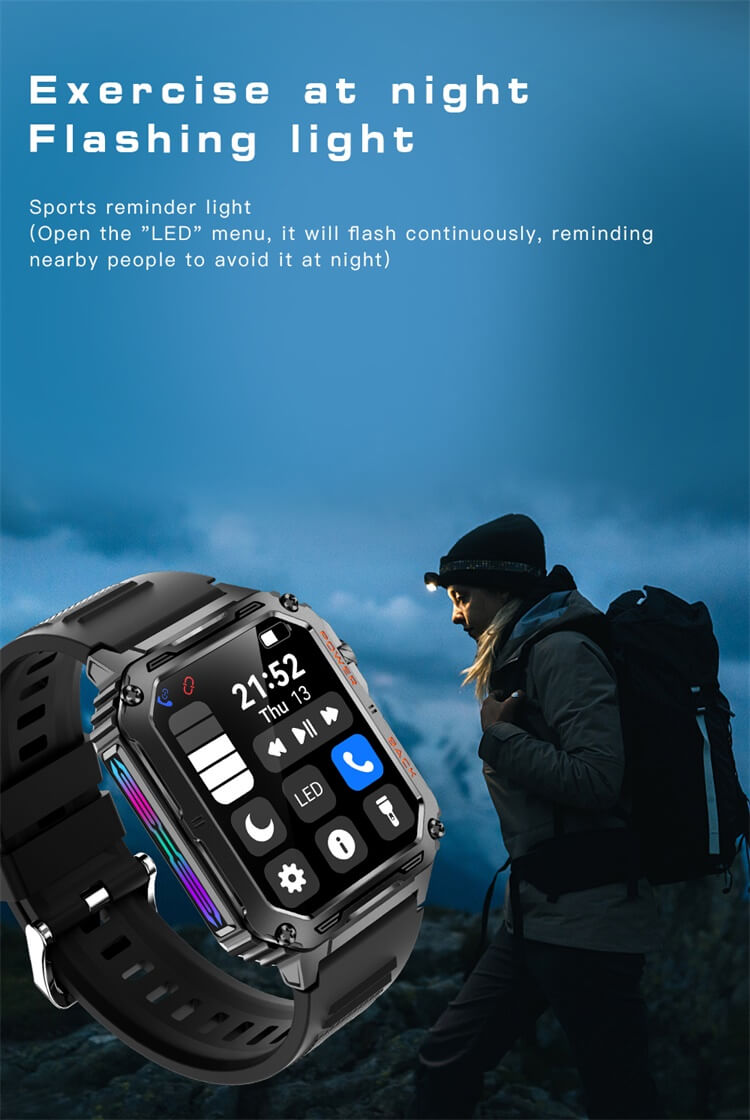 VD38 Smartwatch Açık Hava Rekreasyon Saati Dinamik LED Işık Efekti Desteği Su Geçirmez-Shenzhen Shengye Technology Co.,Ltd