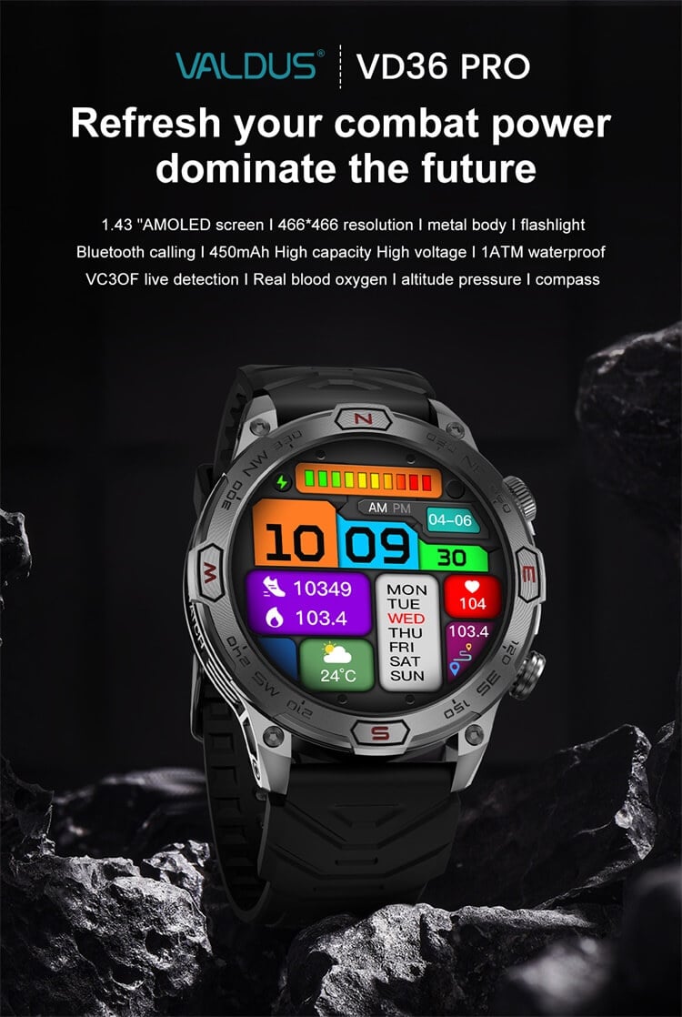 VD36 PRO स्मार्टवॉच 1.43 इंच HD AMOLED स्क्रीन कंपास पोजिशनिंग गाइडेंस आउटडोर स्पोर्ट्स वॉच-शेन्ज़ेन शेंगये टेक्नोलॉजी कं, लिमिटेड