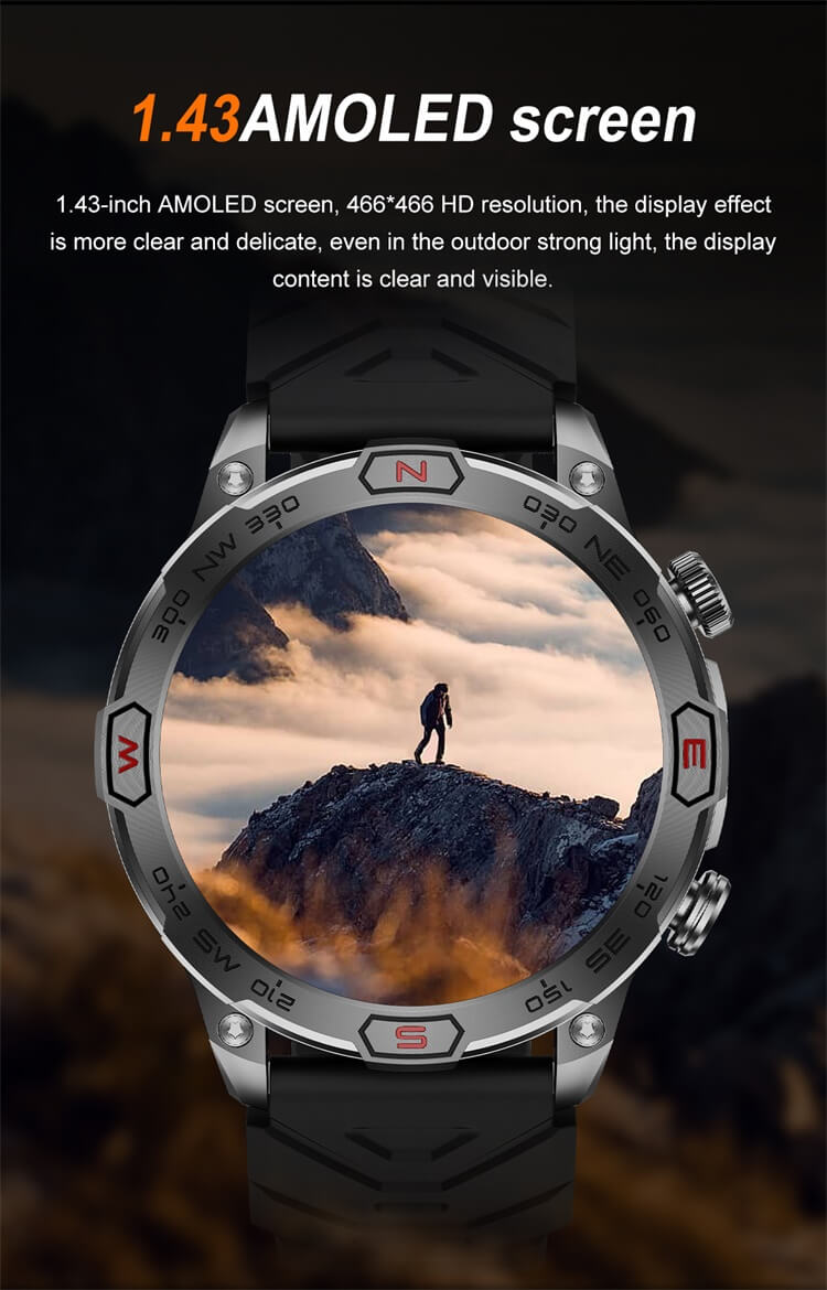 VD36 PRO Smartwatch 1,43 pouces HD AMOLED écran boussole positionnement guidage montre de sport de plein air-Shenzhen Shengye Technology Co., Ltd