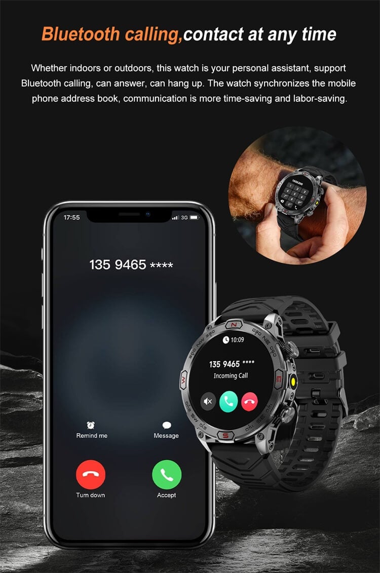 VD36 PRO Smartwatch 1.43 İnç HD AMOLED Ekran Pusula Konumlandırma Rehberliği Açık Hava Spor Saati-Shenzhen Shengye Technology Co.,Ltd