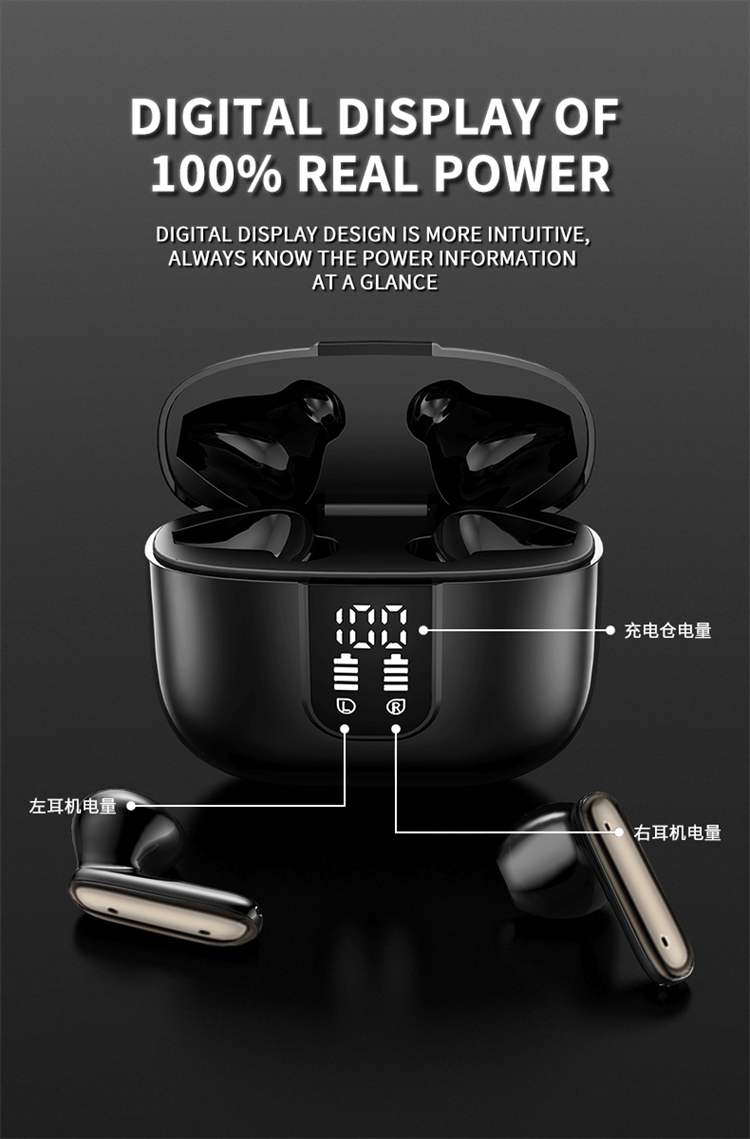 J11 Earbuds BT5.3 Large Battery Capacity Intelligent Digital Display 3D Sound Immersive-Shenzhen Shengye Technology Co. Ltd