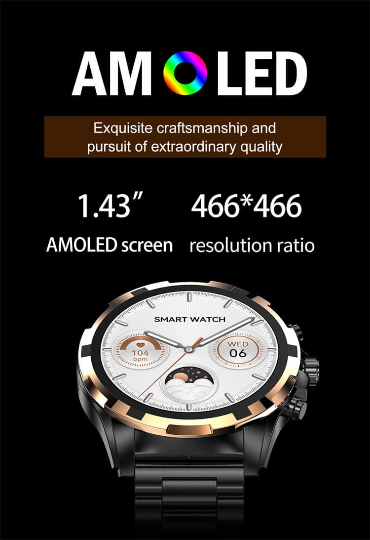 Reloj inteligente VS43 PRO Pantalla AMOLED de 1,43 pulgadas Batería de larga duración Correa de acero inoxidable de moda-Shenzhen Shengye Technology Co.,Ltd