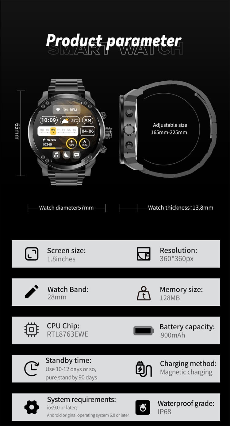 VS53 Smartwatch, modisches Erscheinungsbild, hochauflösender Bildschirm, starke Batteriekapazität – Shenzhen Shengye Technology Co., Ltd